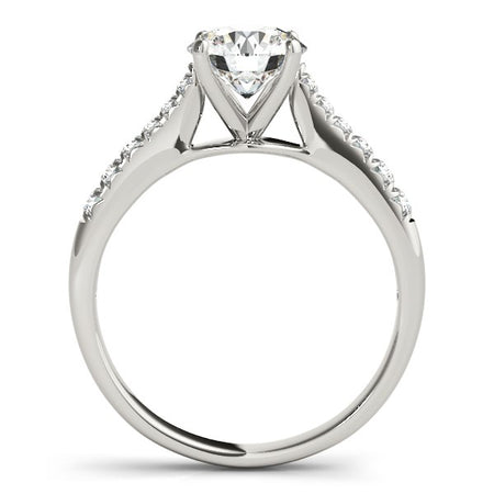 (1 5/8 cttw) Round Cut Diamond Engagement Ring - 14k White Gold