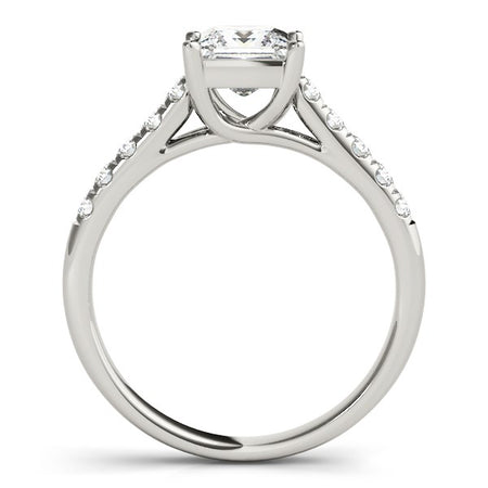 (1 1/4 cttw) Trellis Set Princess Cut Diamond Engagement Ring - 14k White Gold