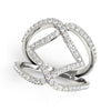 (3/4 cttw) Entwined Design Diamond Dual Band Ring - 14k White Gold