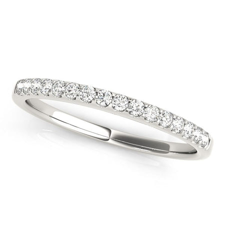 (1/6 cttw) Diamond Scalloped Set Wedding Band - 14k White Gold