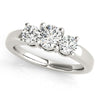 (1 cttw) Timeless 3 Stone Round Diamond Engagement Ring - 14k White Gold