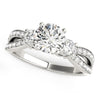 (1 5/8 cttw) Split Shank Round Diamond Engagement Ring - 14k White Gold