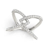 (1/2 cttw) Fancy Entwined Design Diamond Ring - 14k White Gold