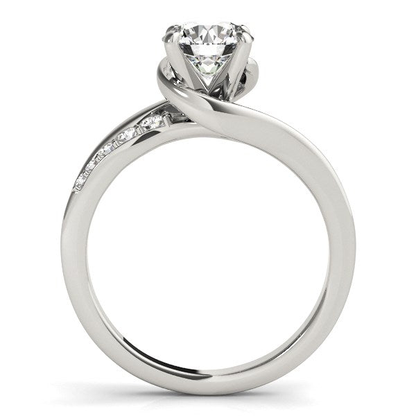 (1 1/4 cttw) Bypass Style Round Diamond Ring - 14k White Gold