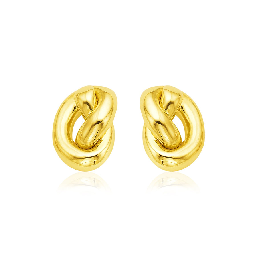 14k Yellow Gold Polished Knot Earrings