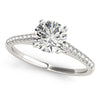 (1 5/8 cttw) Pronged Round Diamond Engagement Ring - 14k White Gold