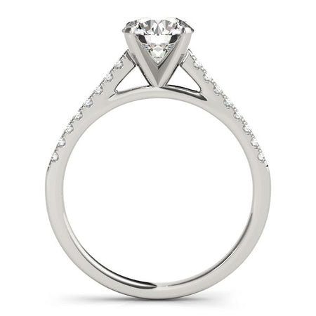 (1 5/8 cttw) Pronged Round Diamond Engagement Ring - 14k White Gold