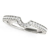 (1/8 cttw) Prong Set Curved Wedding Band - 14k White Gold