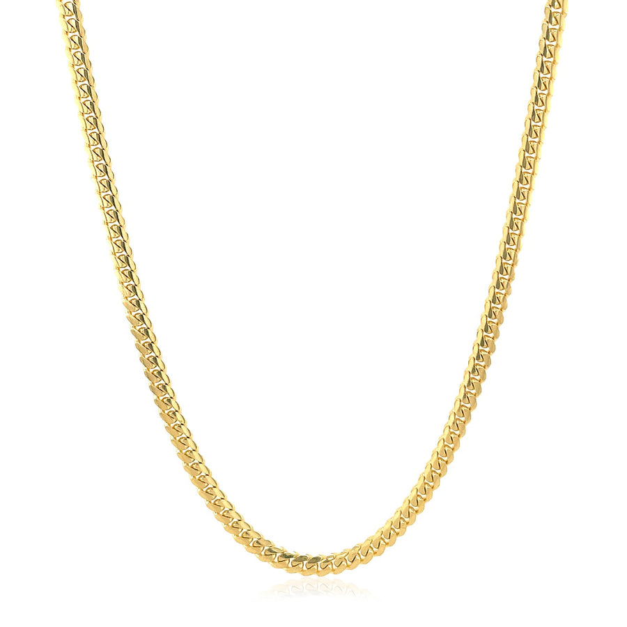 2.6mm Classic Solid Miami Cuban Chain - 14k Yellow Gold