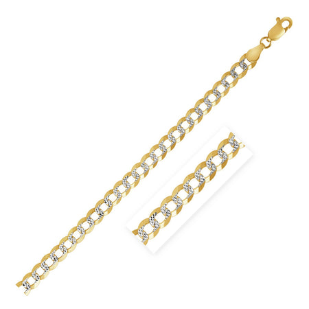 3.2 mm Pave Curb Chain - 14k Two Tone Gold