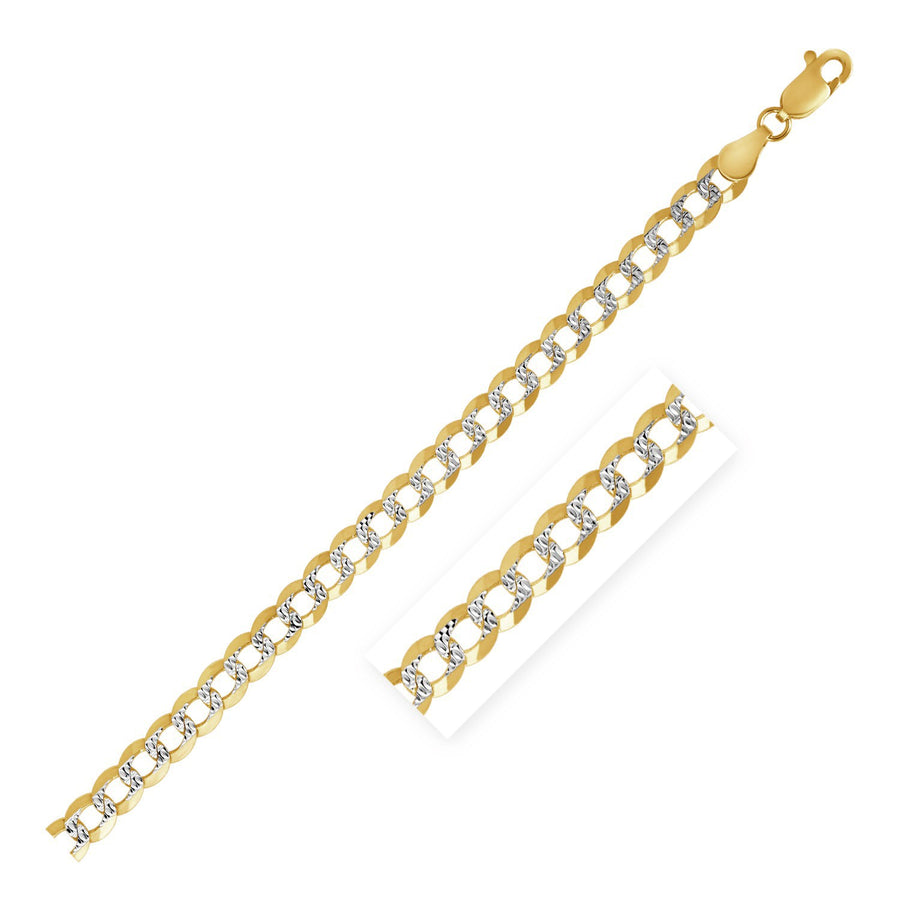 3.2 mm Pave Curb Chain - 14k Two Tone Gold