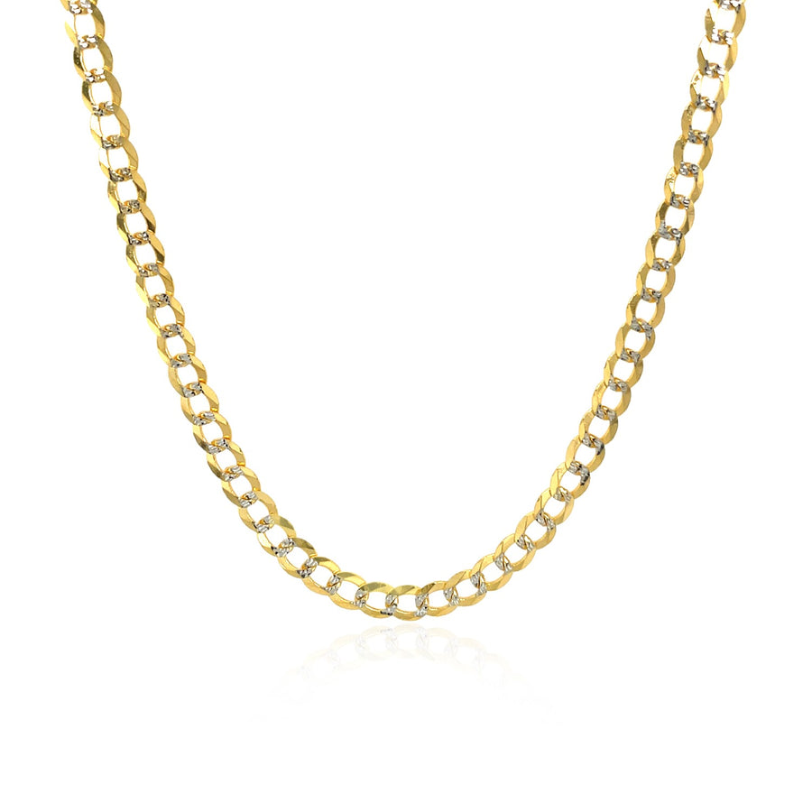 3.2 mm Pave Curb Chain - 14k Two Tone Gold
