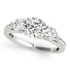 (1 3/4 cttw) 3 Stone Style Round Diamond Engagement Ring - 14k White Gold