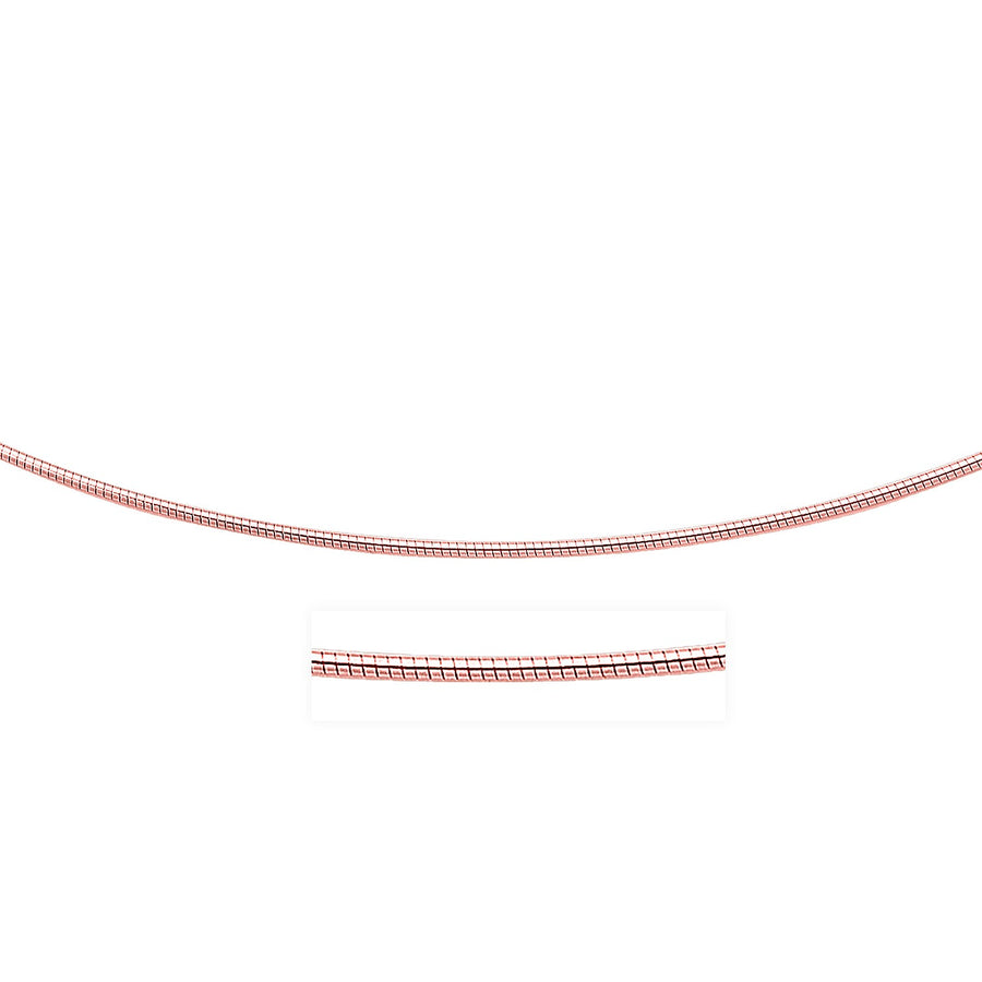 Necklace in a Round Omega Chain Style - 14k Rose Gold