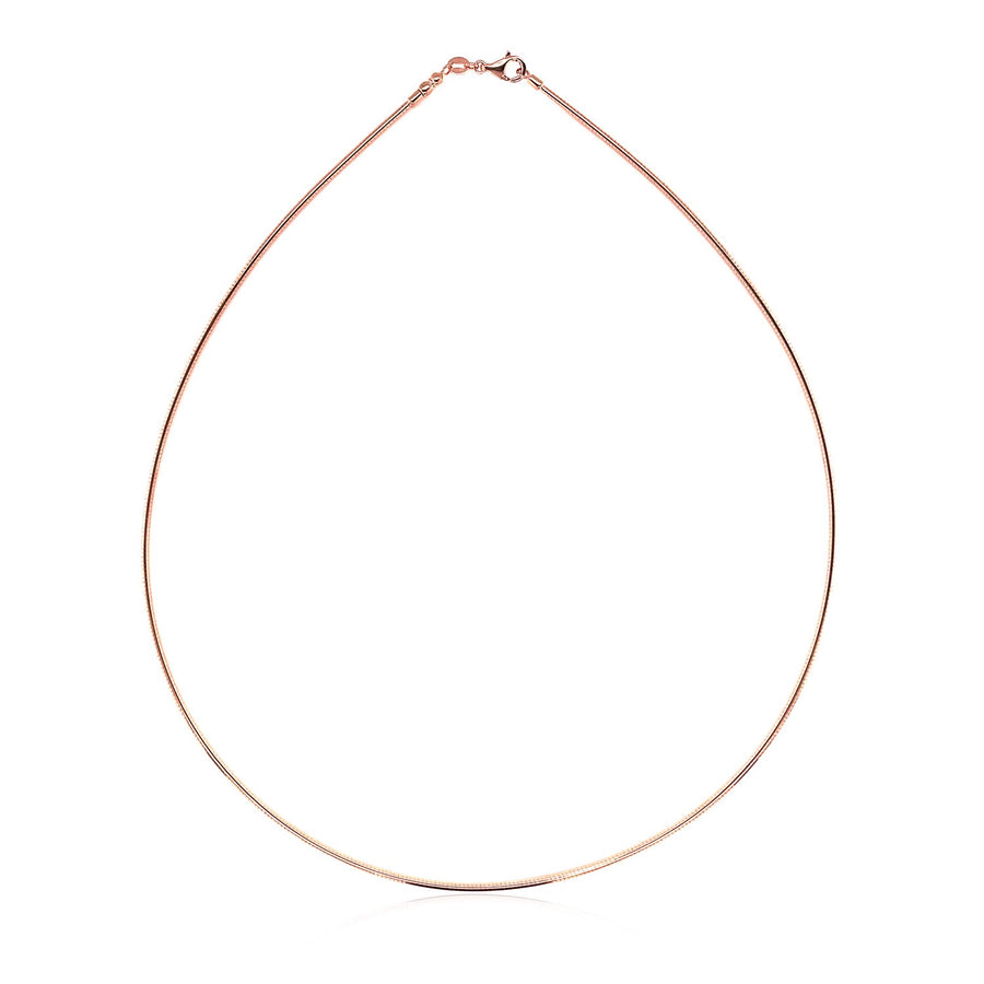 Necklace in a Round Omega Chain Style - 14k Rose Gold