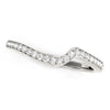 (1/5 cttw) Modern Curved Wedding Ring - 14k White Gold