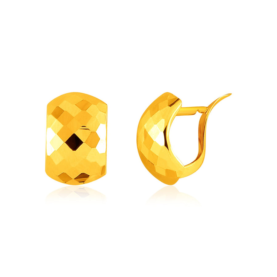 Geometric Texture Earrings - 14k Yellow Gold