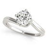 (1 cttw) Bypass Style Solitaire Round Diamond Engagement Ring - 14k White Gold