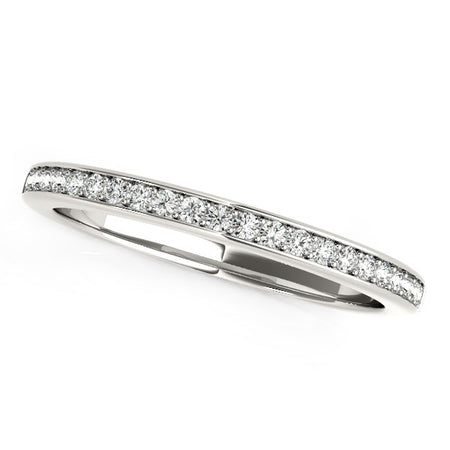 (1/5 cttw) Classic Style Diamond Wedding Band - 14k White Gold