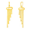 14k Yellow Gold Multi Strand Herringbone Chain Dangle Earrings