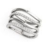 (3/8 cttw) Multiple Band Design Ring W/ Diamonds - 14k White Gold