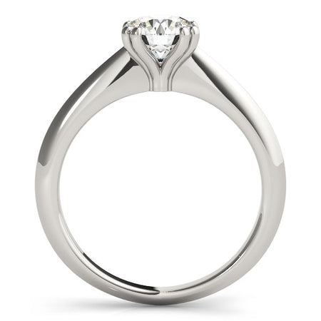 (1 cttw) Double Prong Set Solitaire Diamond Engagement Ring - 14k White Gold