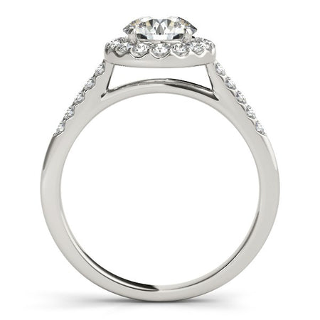 (1 3/8 cttw) Halo Diamond Engagement Ring - 14k White Gold