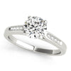 (1 cttw) Single Row Diamond Engagement Ring - 14k White Gold