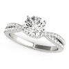 (1 1/4 cttw) Fancy Prong Split Shank Diamond Engagement Ring - 14k White Gold