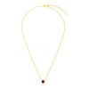 14k Yellow Gold 17 inch Necklace with Round Garnet