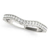 (1/5 cttw) Milgrained Pave Set Curved Diamond Wedding Band - 14k White Gold