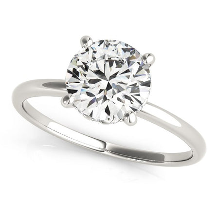 (2 cttw) Prong Set Round Diamond Engagement Ring -  14k White Gold