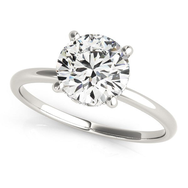 (2 cttw) Prong Set Round Diamond Engagement Ring - 14k White Gold