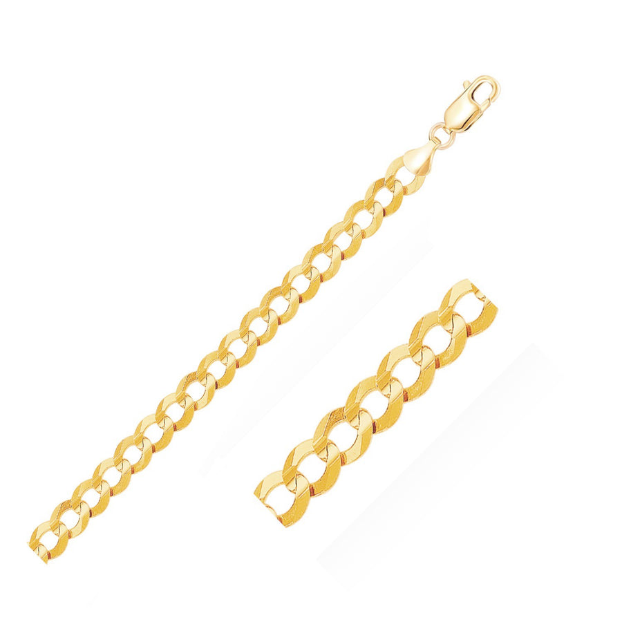 8.2mm 10k Yellow Gold Curb Bracelet