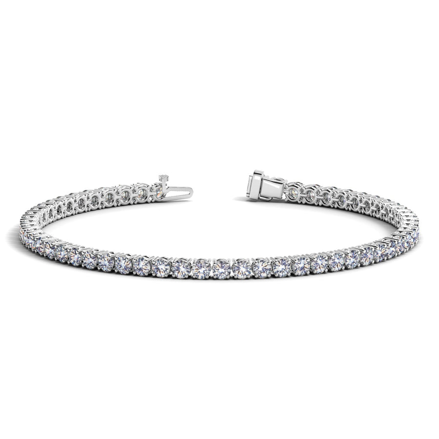 (5 cttw) Round Diamond Tennis Bracelet - 14k White Gold
