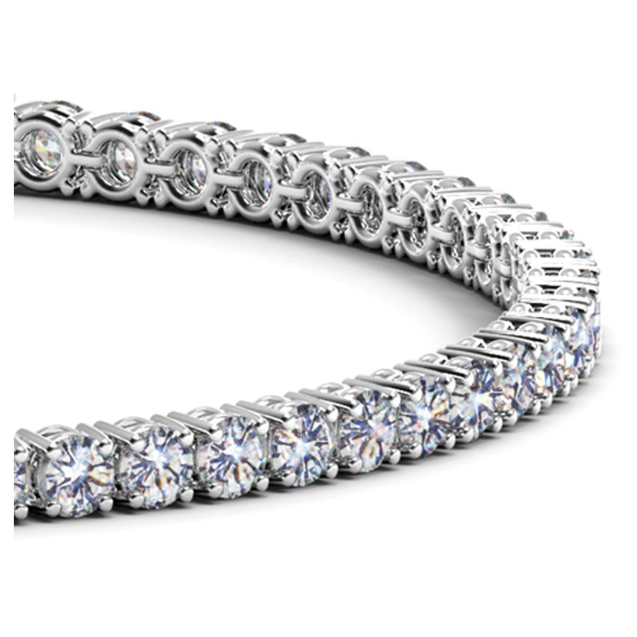 (5 cttw) Round Diamond Tennis Bracelet - 14k White Gold