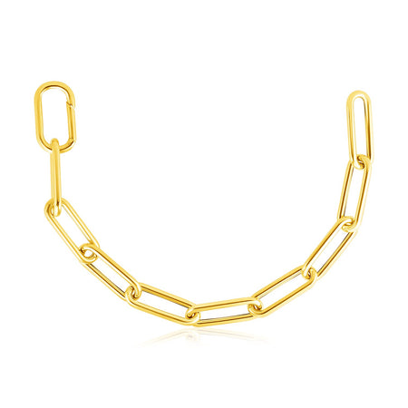 14k Yellow Gold Rounded Paperclip Chain Necklace