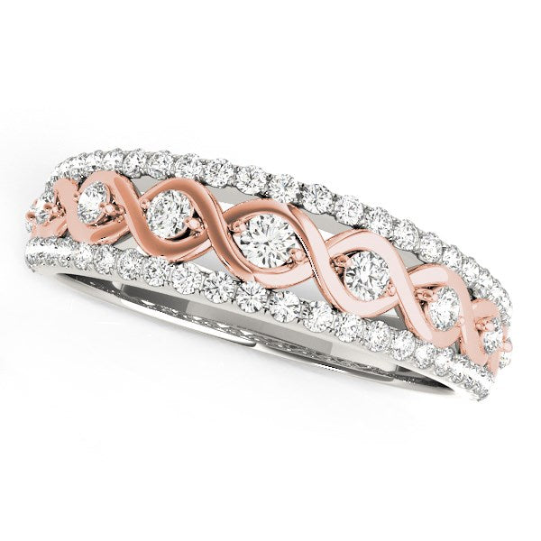 (3/8 cttw) Infinity Diamond Band - 14k White And Rose Gold