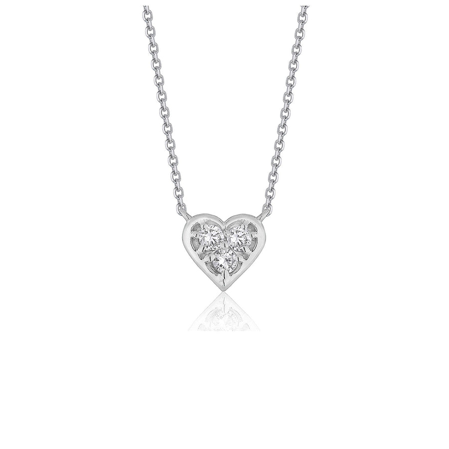 Diamond Heart Design Pendant in 14k White Gold