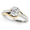 (1 1/4 cttw) Split Shank Style Diamond Engagement Ring - 14k Two Tone Gold