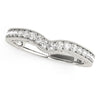 (1/4 cttw) Bead Border Curved Diamond Wedding Band - 14k White Gold