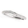 (1/10 cttw) Modern Curved Design Diamond Wedding Band - 14k White Gold