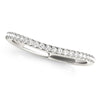 (1/10 cttw) Pave Setting Style Curved Wedding Band - 14k White Gold