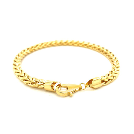 5.2mm 14k Yellow Gold Diamond Cut Round Franco Bracelet