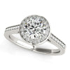 (1 1/4 cttw) Halo Round Diamond Engagement Ring - 14k White Gold