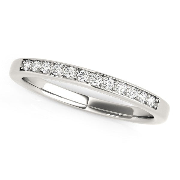 (1/8 cttw) Diamond Wedding Band - 14k White Gold