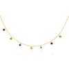 14k Yellow Gold Cable Chain Necklace with Round Multi-Tone Charms
