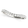 (1/4 cttw) Pave Set Round Diamond Curved Wedding Band - 14k White Gold