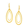 14k Yellow Gold Earrings with Teardrop Dangles
