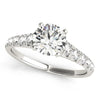 (1 7/8 cttw) Prong Set Graduated Diamond Engagement Ring - 14k White Gold